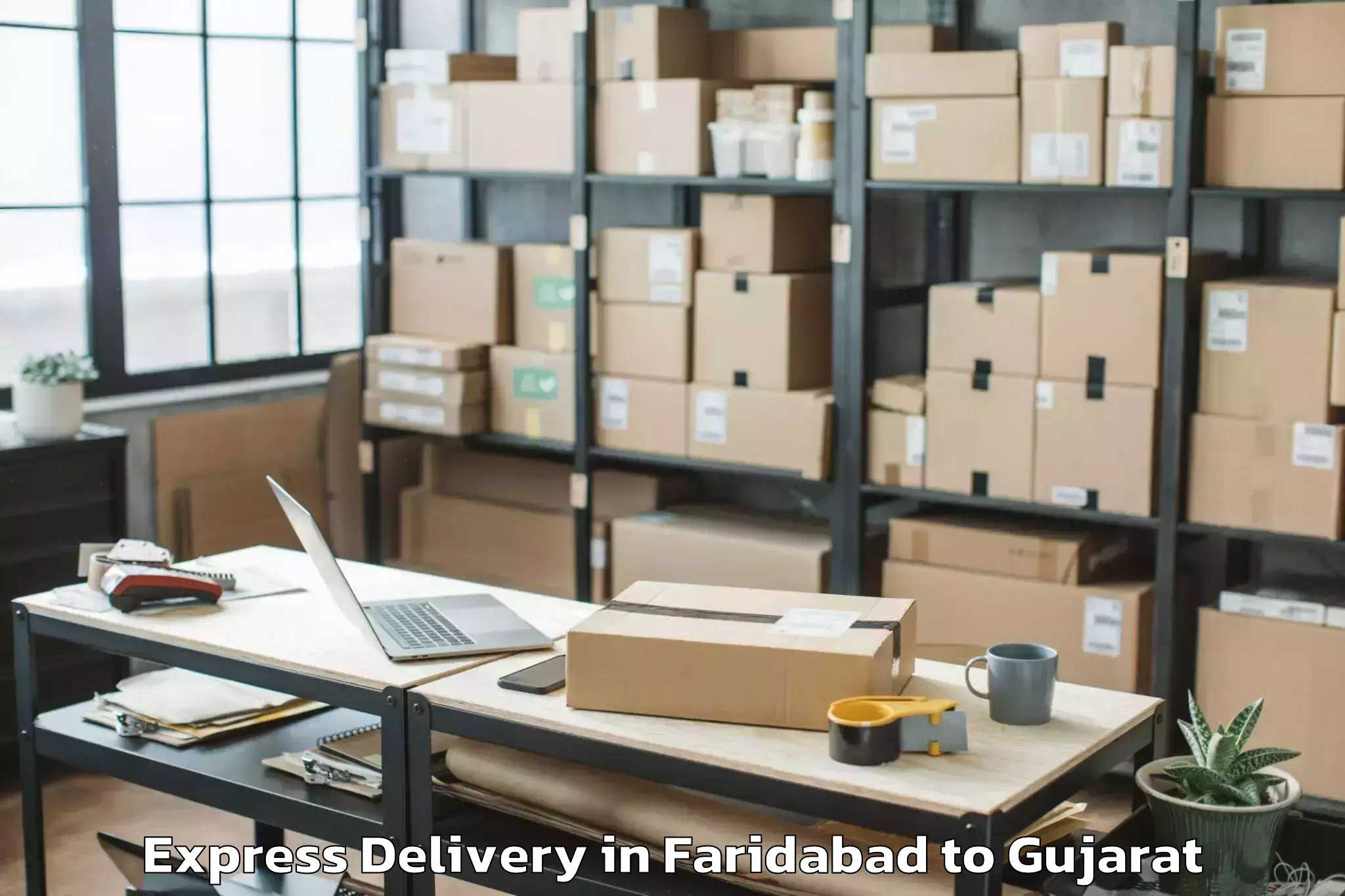 Trusted Faridabad to Hazira Port Express Delivery